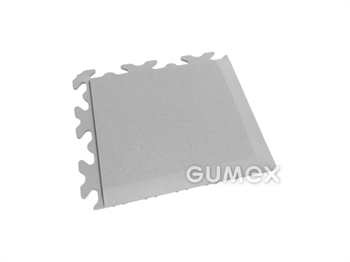Nábehový roh FORTELOCK 2037 INVISIBLE typ B k dlaždici FORTELOCK INVISIBLE, hrúbka 6,7mm, 145x145mm, 92°ShA, dezén koža, PVC, šedý